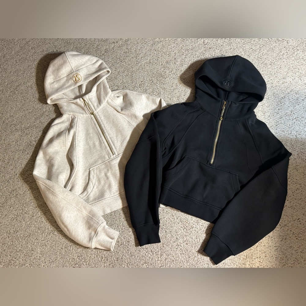 Bundle of Lululemon Oversized Scuba Half Zip Hoodies Gold Zipper